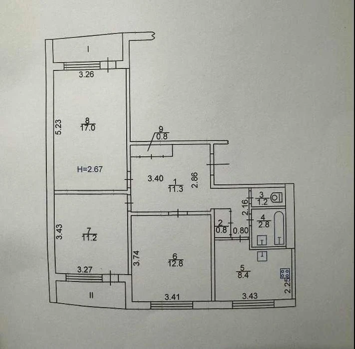 D1H 3-room apartment for sale, Buchmy St.
