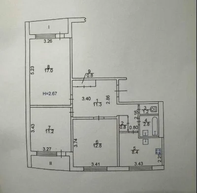 D1H 3-room apartment for sale, Buchmy St.
