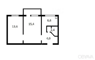 2-room apartment, 44.00 sq.m.