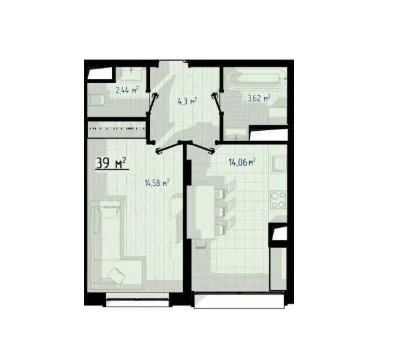 Ready 1-bedroom apartment, 3rd floor, gas heating. Urgent!