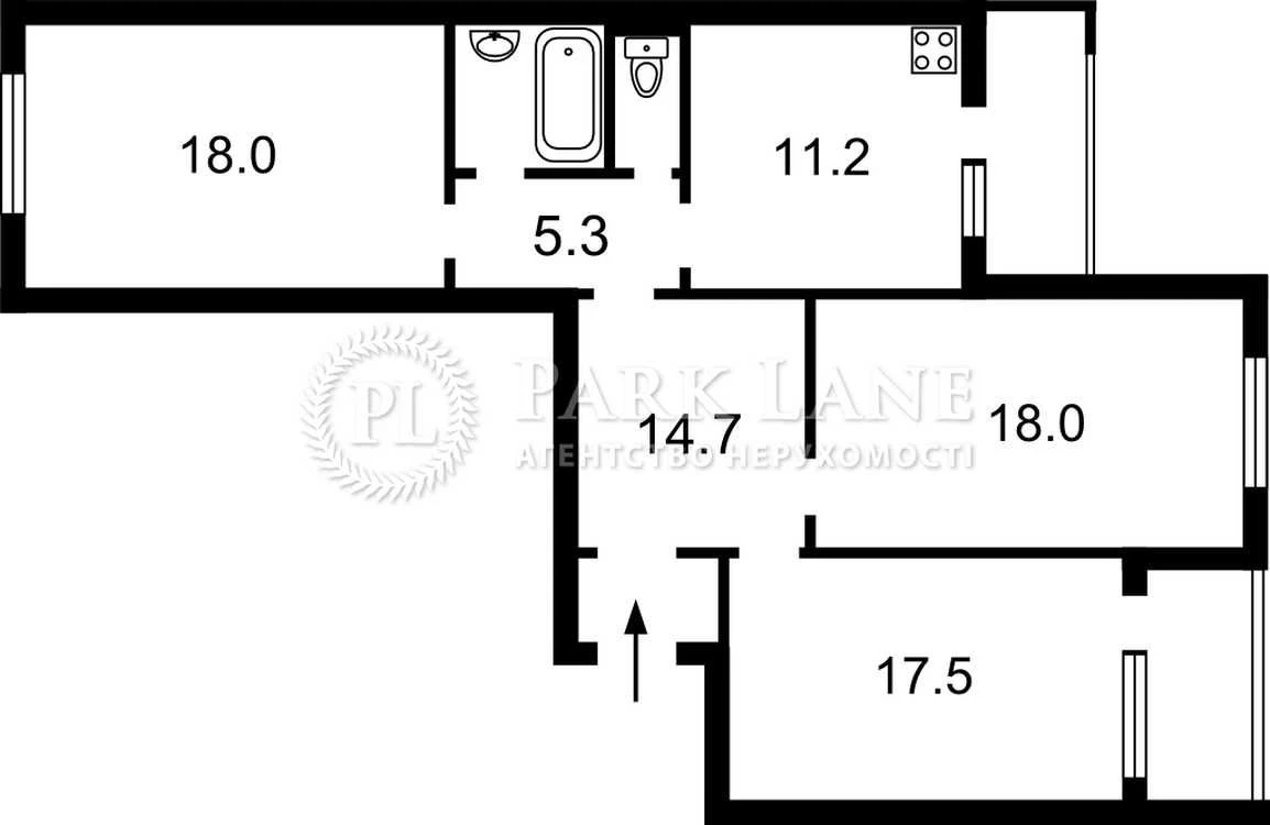 Urgent 3-room apartment 94 sq m, 6th floor, Ole Pchy Street