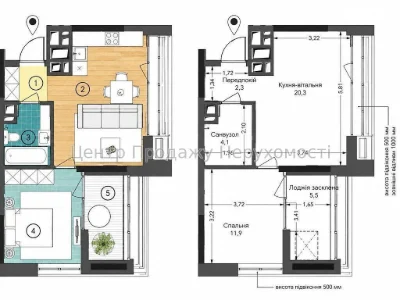 Продаж 2-кімн. квартири 45, 1 м², 8/25 эт, ЖК Unit. Home, Ки
