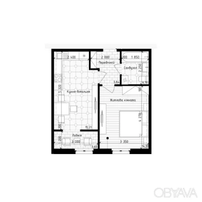 1-комнатная квартира, 41.00 кв.м