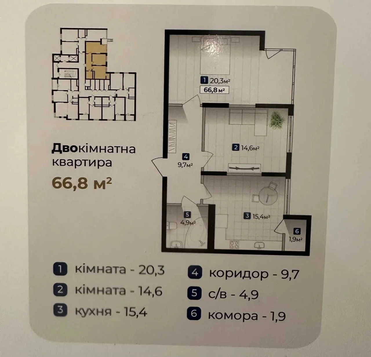 Продаж 2-кімнатна квартира, готова к ремонту, вул. Хоткевича