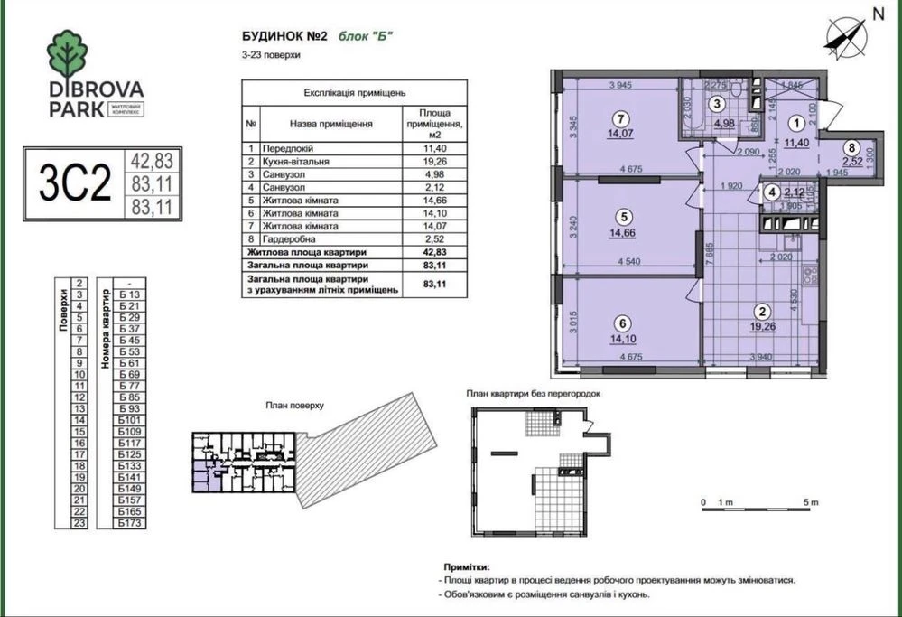 Найкраща ціна! Продаж 3-к квартири 83м2 Dibrova Park Діброва