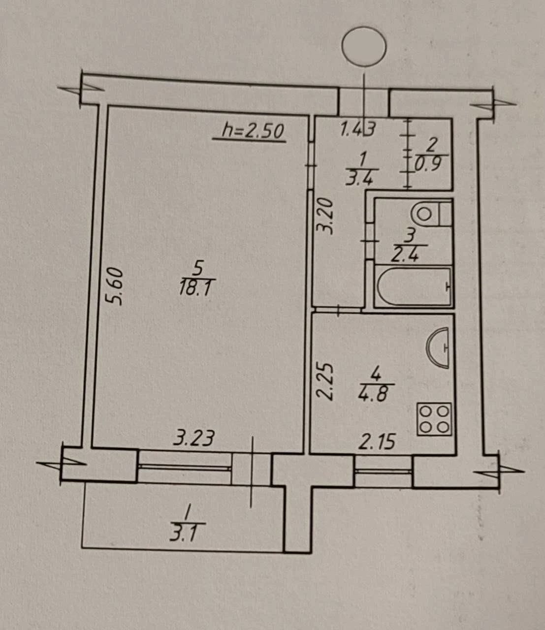 Sale of a 1-bedroom apartment on pl. Kholnohirska (Gorky)