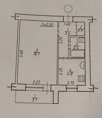 Sale of a 1-bedroom apartment on pl. Kholnohirska (Gorky)