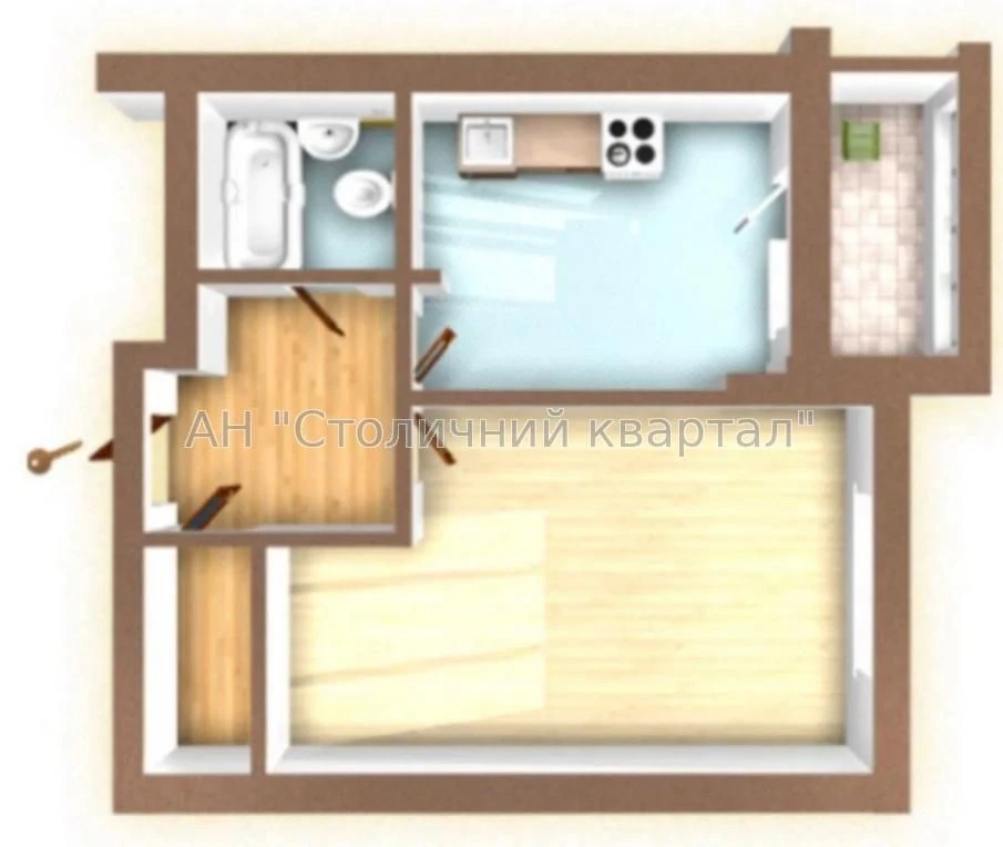 Sale of a 1-bedroom apartment in Troyeshyna