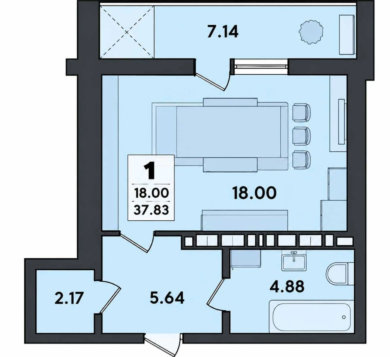 For Sale: One-Bedroom Apartment in New Building on Hromola
