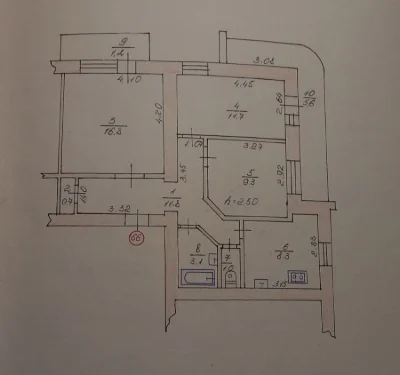 For sale, 3-room apartment 69.5m2 from owners, brick