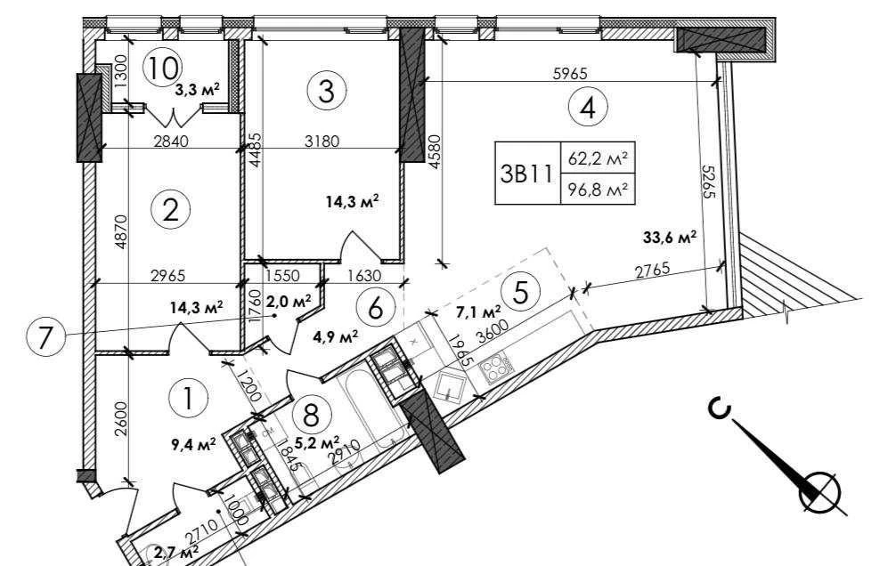 Від Власника, Видова 97 кв. м, ЖК "Manhattan", Берес