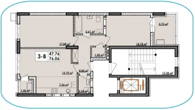 Продаж 3-кімнатної квартири 76 м² у Пущі-Водиці, вул. Квітки Ці