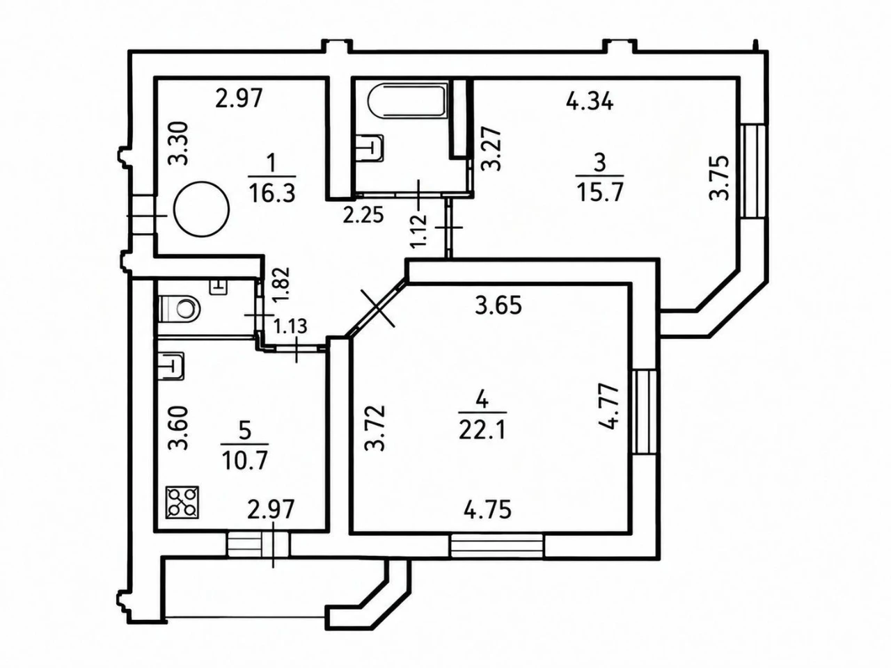 Spacious 2-bedroom apartment 73 m2 near the Akademmisto metro!