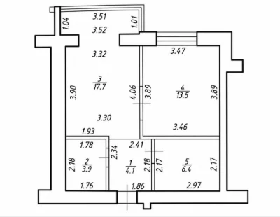 2-кімнатна 4/5.46 кв.м. «Касдад» Ремонт/Меблі Газове опалення