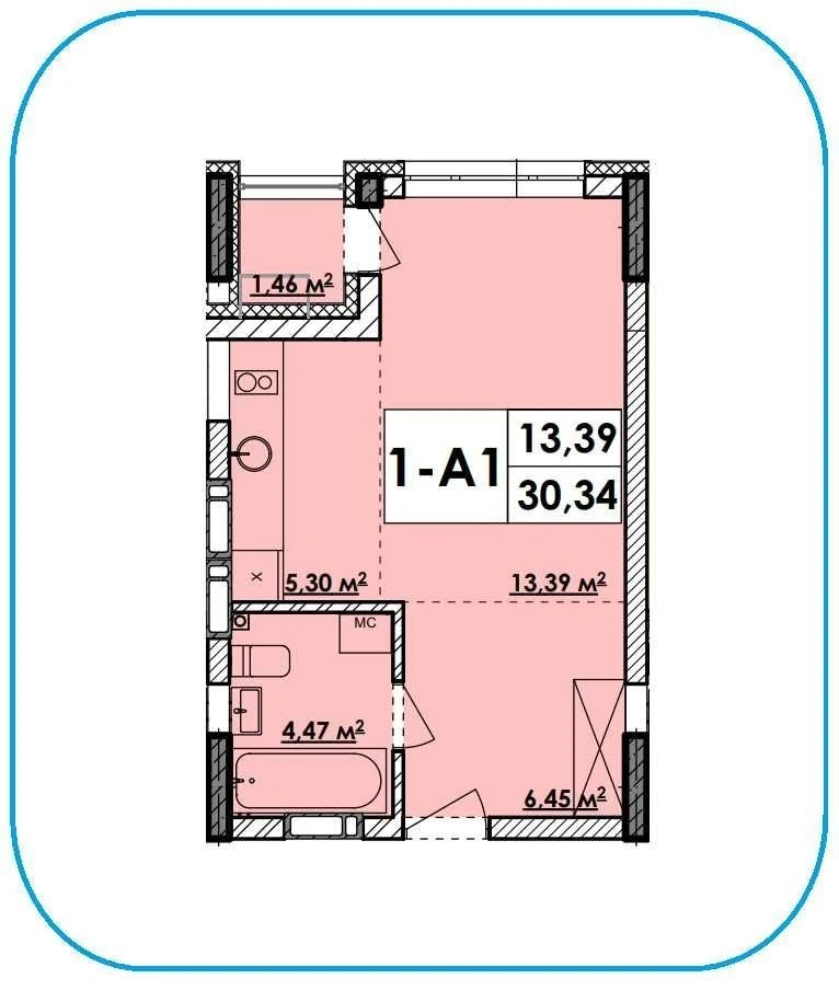 Pushcha-Voditsa SALE SMART apartment 30.34 m² on вул. Kvitsky