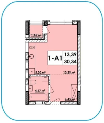 Pushcha-Voditsa SALE SMART apartment 30.34 m² on вул. Kvitsky