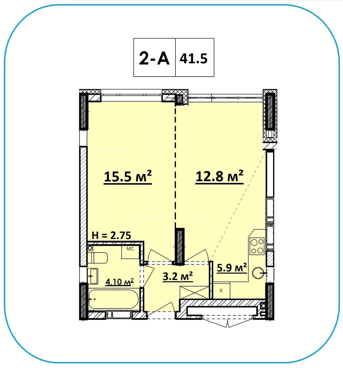 Sale of a 1-bedroom apartment 41 sq m in Pushcha-Vodytsia, Kvitka Tsik 32 Street