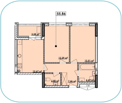 Продаж 2-кімнатної квартири 55 м² в Пущі-Водиці, вул. Квітки Ці