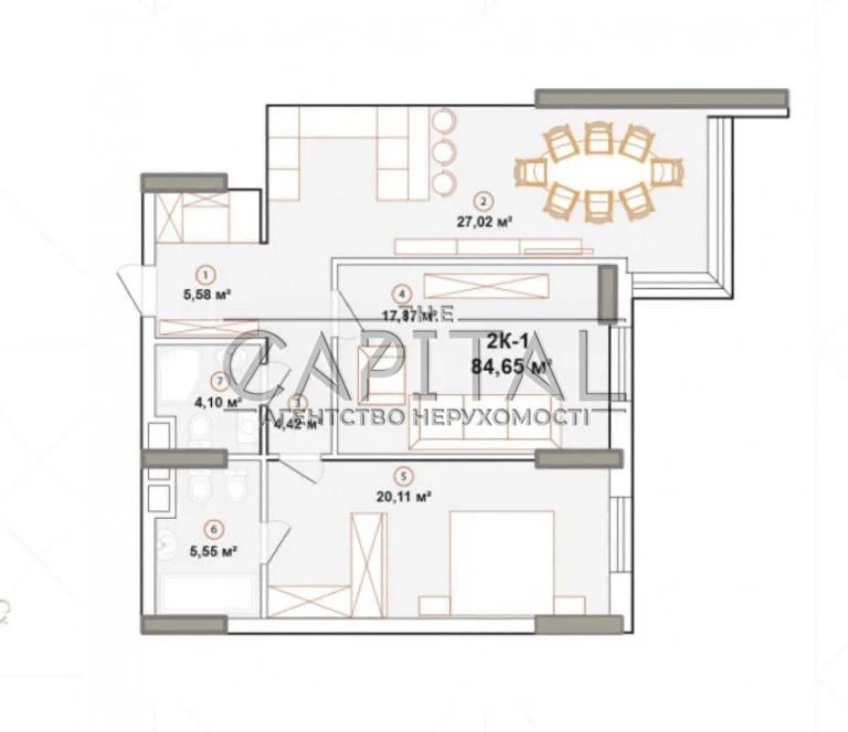Sale of a two-bedroom apartment, 5th floor, Pecersk, Edelweiss