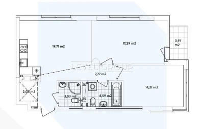 Sale of a spacious 2-bedroom apartment in the Warsaw 2 residential complex / Ro