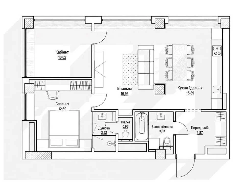 Apartment. Antonovicha st.