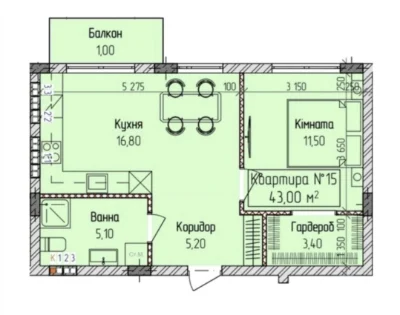 1-bedroom apartment for sale