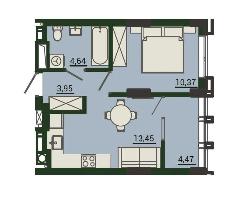 Продаж 1-кімнатної квартири 36,88 м² в ЖК PLUS | Можливість розтермінування
