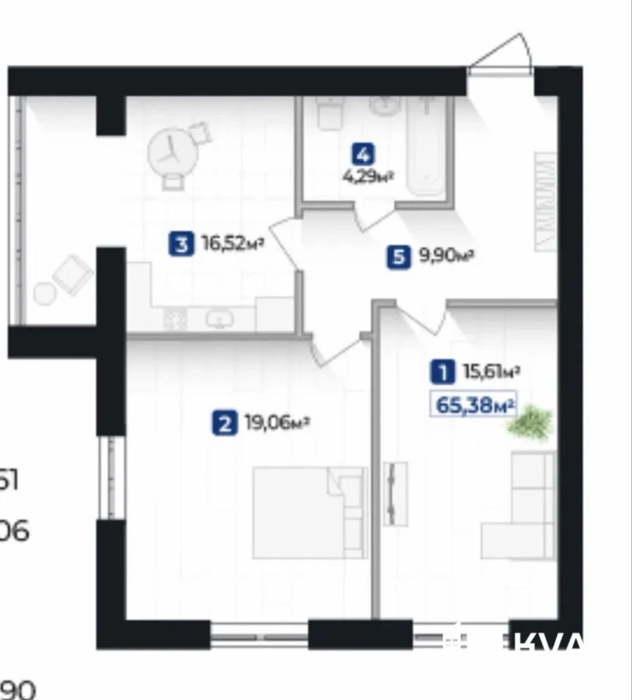 APARTMENT FOR SALE - 2 rooms, all communications, 1st floor, BAM