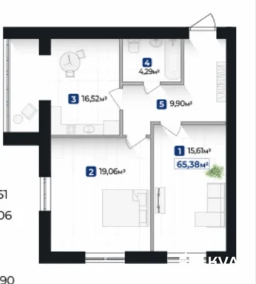 APARTMENT FOR SALE - 2 rooms, all communications, 1st floor, BAM