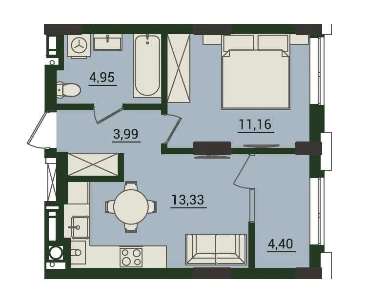 Sale of 1-room apartment 38 sq m in the PLUS residential complex, Stryska Street | Rozt