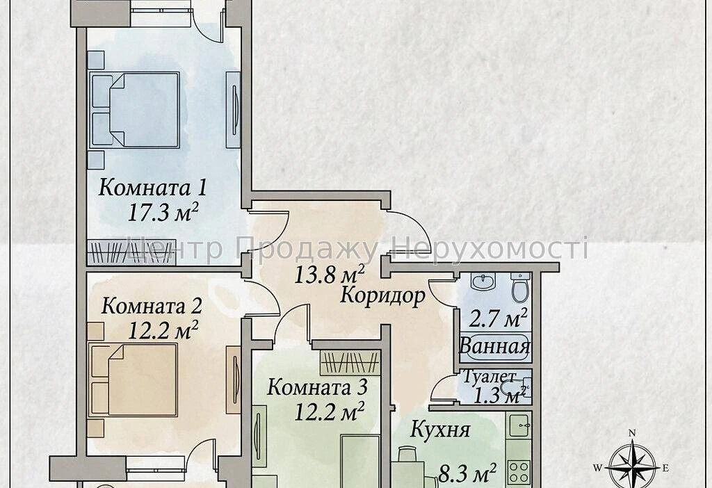 Sale of a 3-room apartment, 15/16 floor, 75/42/8 sq.m., Kyiv – comfort and