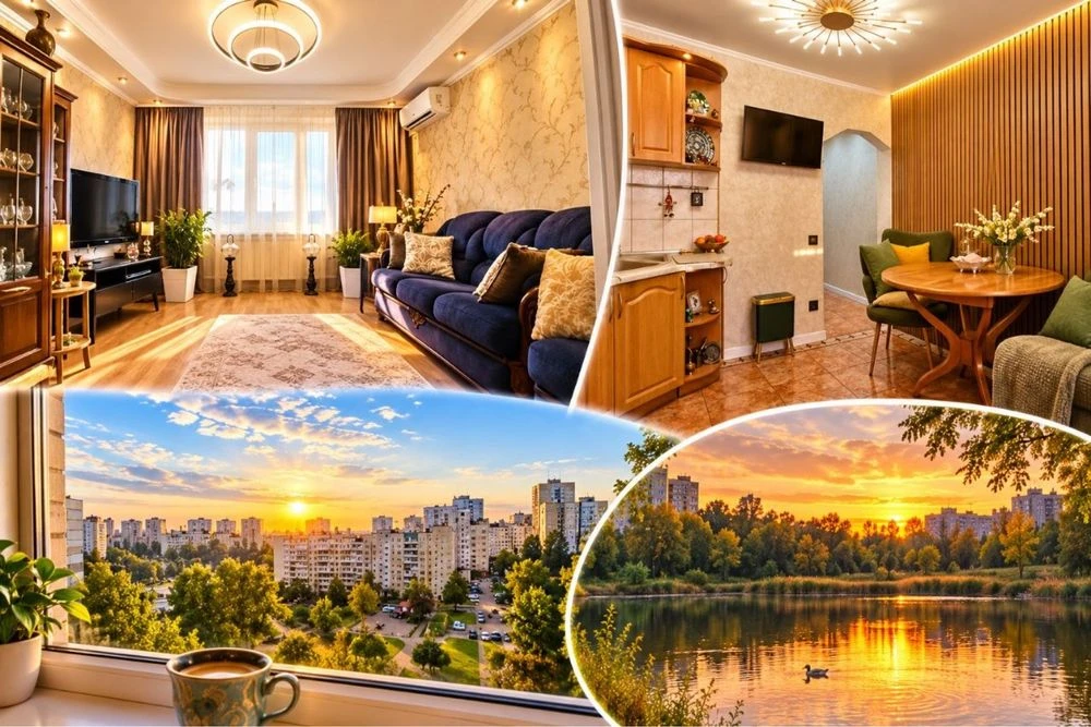 Owner! 3-room apartment with a view on the Bile Lake in Obolona.