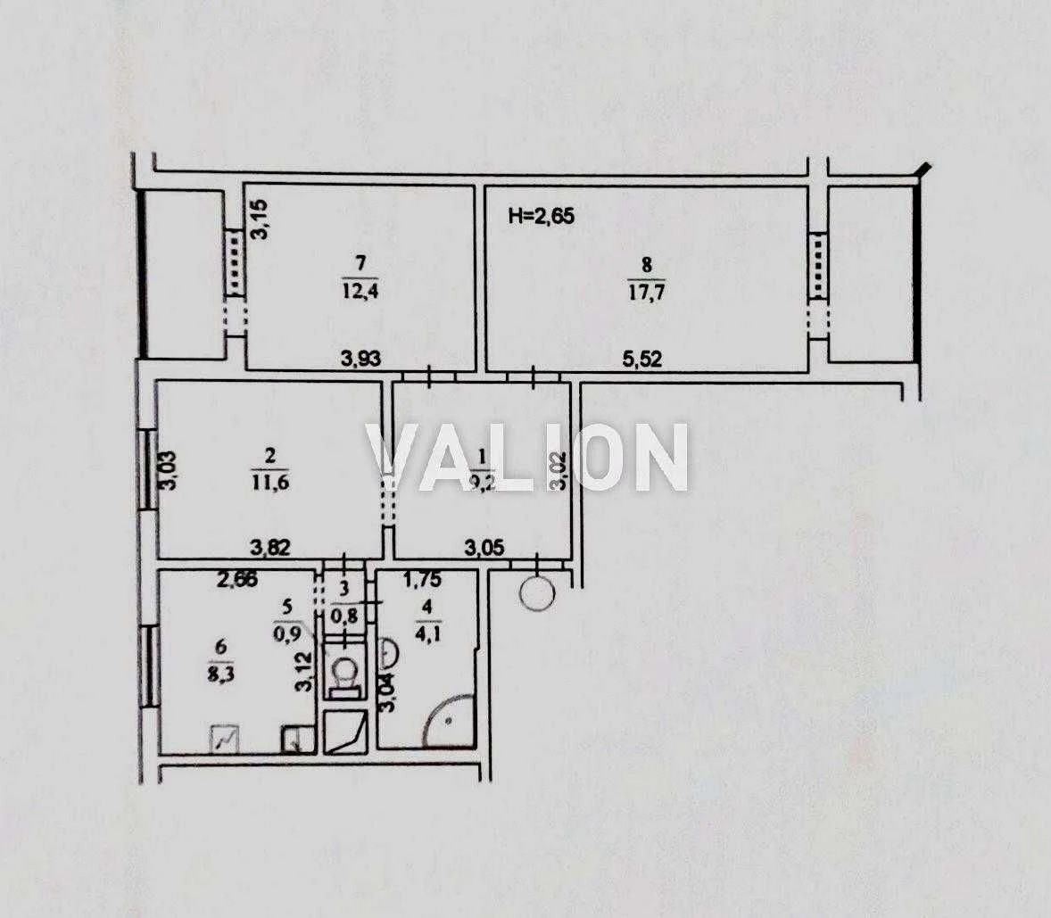 3-room apartment, ul. Ахматовой 19, Pozniaky, Kyiv. 67 sq.m.