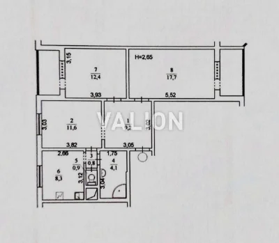3-room apartment, ul. Ахматовой 19, Pozniaky, Kyiv. 67 sq.m.