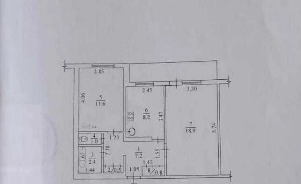 For Sale 2 room apartment 57 sq.m. in the Rogansky residential area, 92 Brigada Street, 3rd floor of a 9-story building.