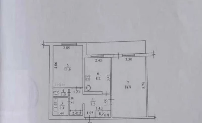 For Sale 2 room apartment 57 sq.m. in the Rogansky residential area, 92 Brigada Street, 3rd floor of a 9-story building.
