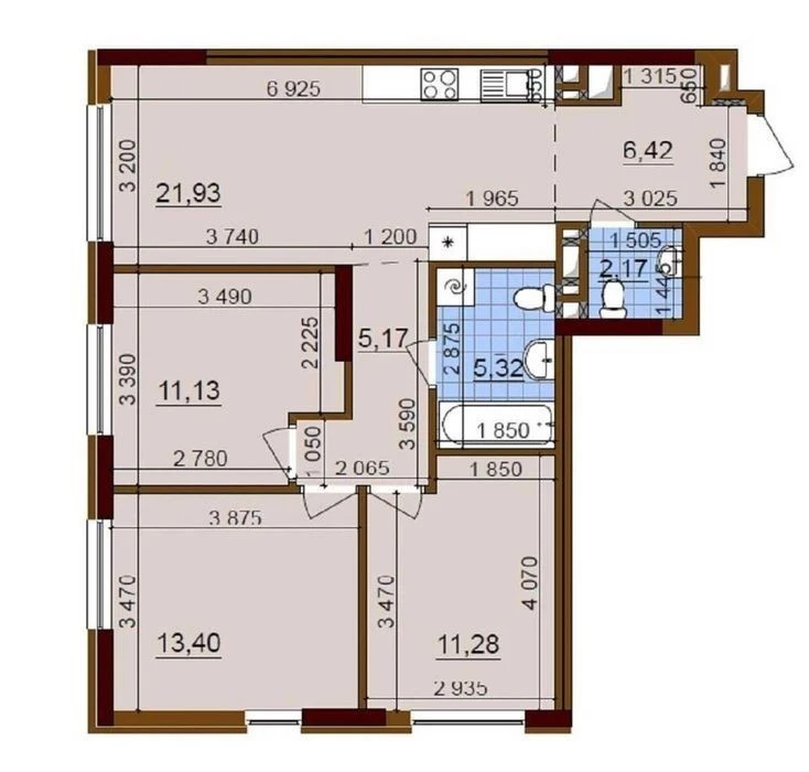 БЕЗ % ВЛАСНИК! 77 м² 3-кімнатна квартира, дизайнерський ремо