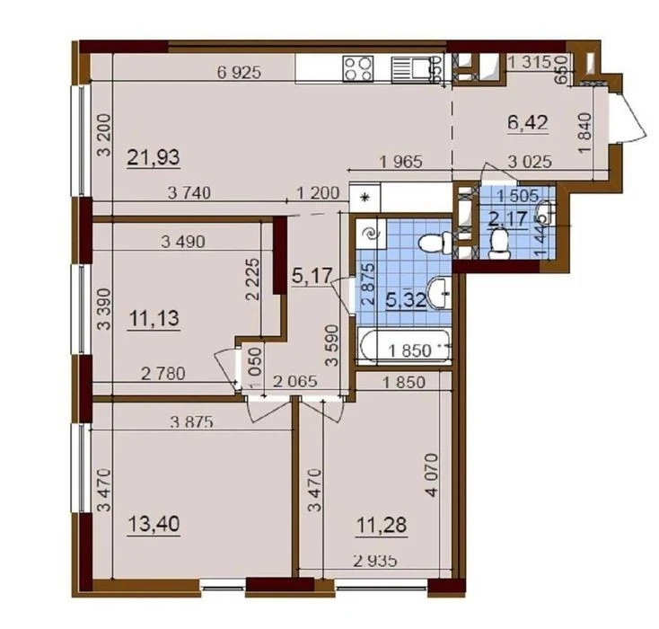 БЕЗ % ВЛАСНИК! 77 м² 3-кімнатна квартира, дизайнерський ремо
