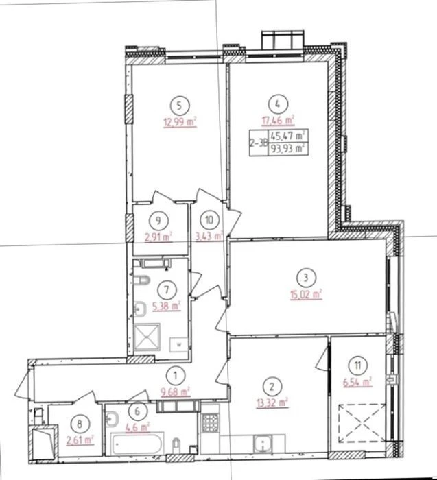 3-room apartment for sale in the residential complex SENAT/Kiltseva doroga/Terem