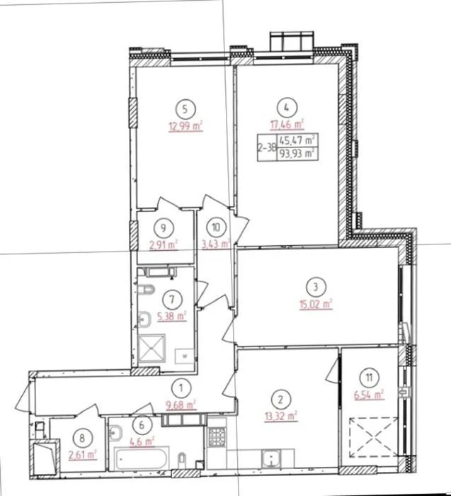 3-room apartment for sale in the residential complex SENAT/Kiltseva doroga/Terem