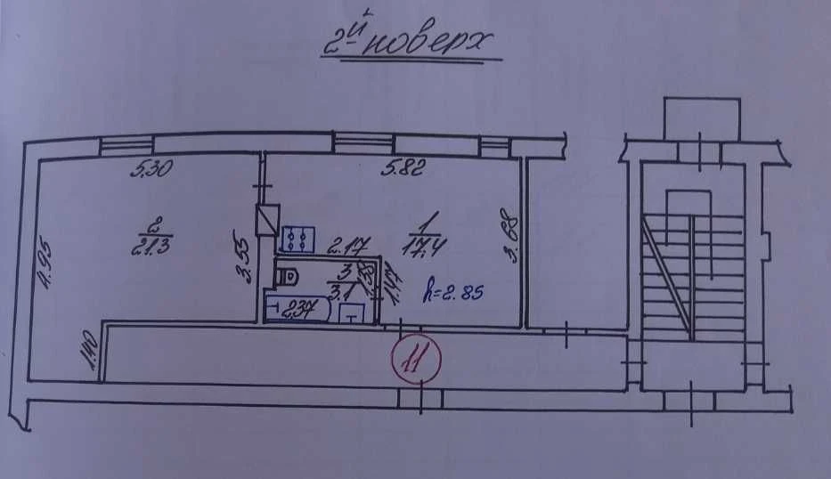 OWNER! Sale of a 1-bedroom apartment 42 sq m, Yatskova Street (side of Shevchenko Street and Zolotaya Street), near "Semycvet" residential complex.