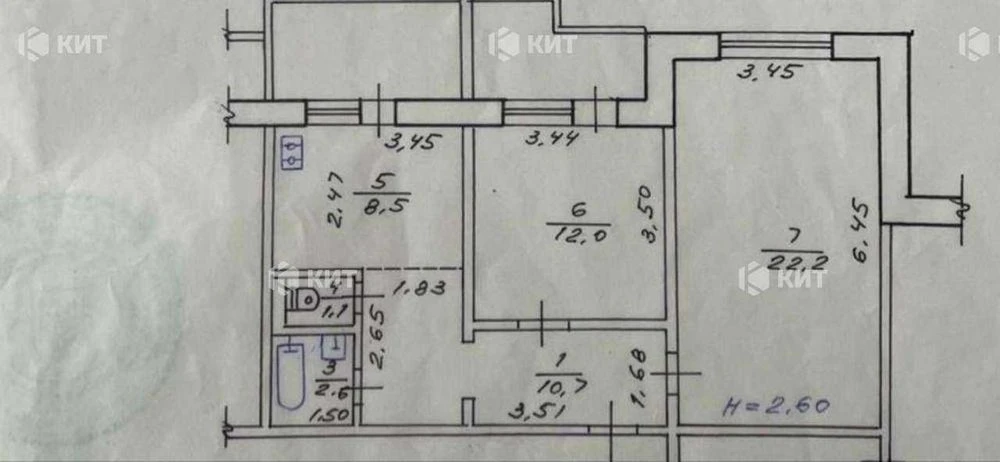 2 rooms, 63 sq. m., Internatsionalist residential complex, 41 Krichevskogo St., 135496