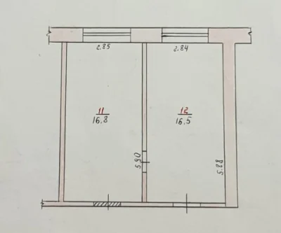 Продаж. 2 кімнати в гуртожитку, в. Параджанова.