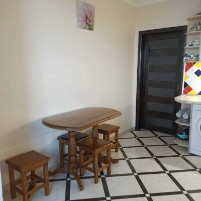 I am selling a 2-room apartment with European renovation in a residential condition. Brick building