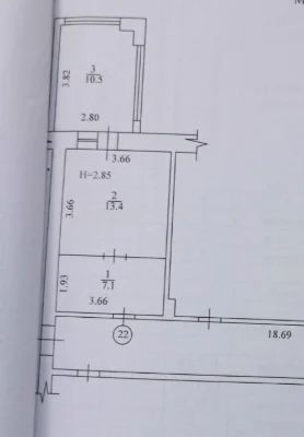 Продається комната в районі торгового центру "МЕТРО"