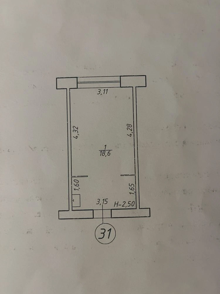 Room in a dormitory with its own water