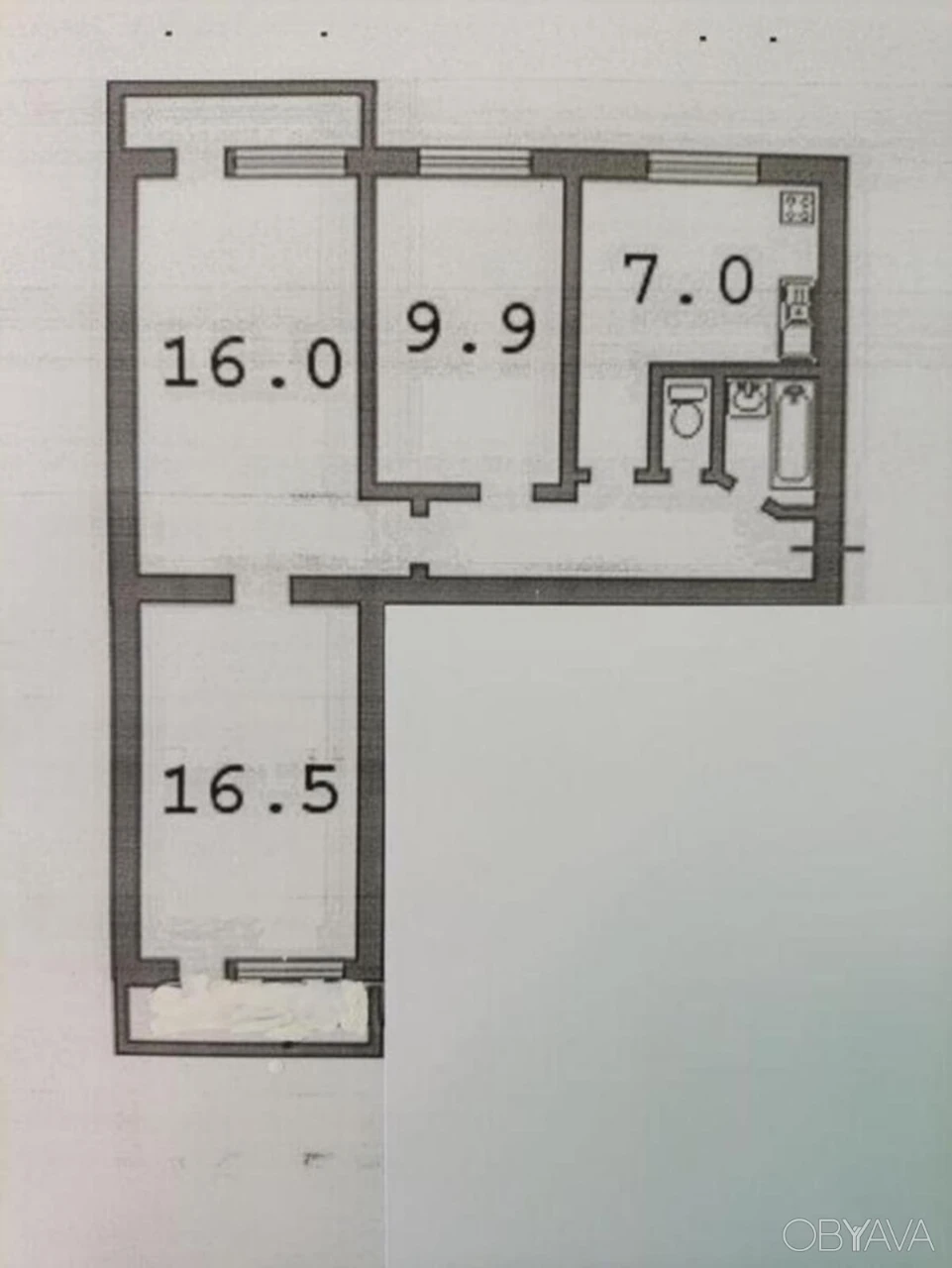 3-комнатная квартира, 61 кв.м