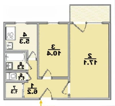 Urgent Sale!! Part of a 2-room apartment.