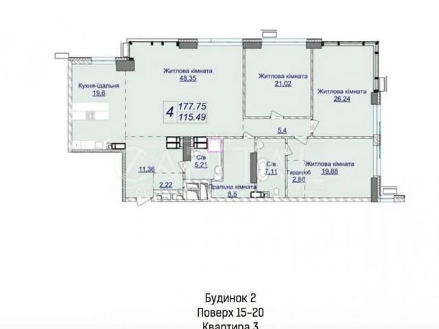 Sale of 4-room apartment 177 sq. m. on Andriy Verkhoglyada St. 7/2 •