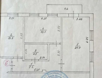 2-к квартира 65,3 м², центр, з меблями та технікою